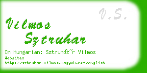 vilmos sztruhar business card